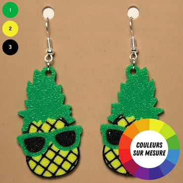 Boucle d'oreille en forme de Ananas Lunette avec crochets hypoallergéniques sans nickel