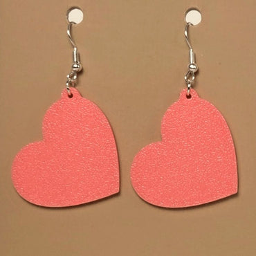 Boucle d'oreille en forme de Coeur imprimée en 3D avec crochets hypoallergéniques sans nickel