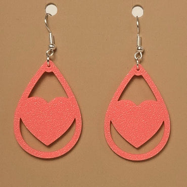 Boucle d'oreille en forme de Coeur imprimée en 3D avec crochets hypoallergéniques sans nickel