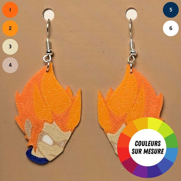 Boucle d'oreille en forme de Dofus Iop avec crochets hypoallergéniques sans nickel