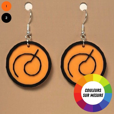 Boucle d'oreille en forme de Dragon Ball (Whis Symbol Gi) avec crochets hypoallergéniques sans nickel