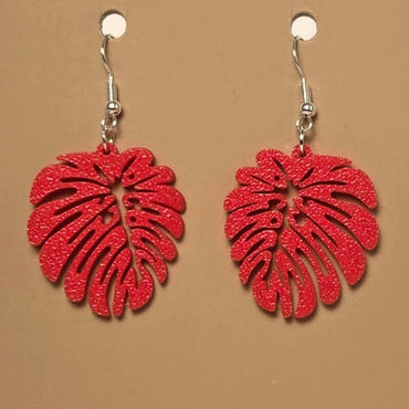 Boucle d'oreille en forme de Feuille avec crochets hypoallergéniques sans nickel