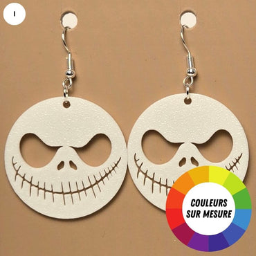 Boucle d'oreille en forme de Jack Skellington avec crochets hypoallergéniques sans nickel
