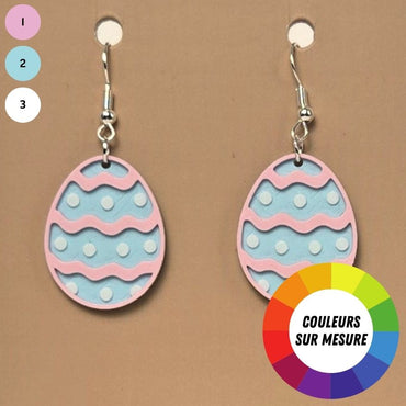 Boucle d'oreille en forme de Œuf avec crochets hypoallergéniques sans nickel
