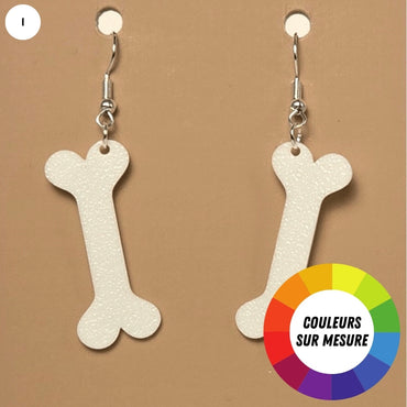 Boucle d'oreille en forme de Os grand avec crochets hypoallergéniques sans nickel