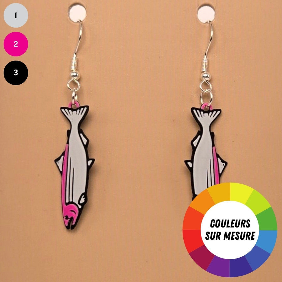 T
Boucle d'oreille en forme de Poisson avec crochets hypoallergéniques sans nickel