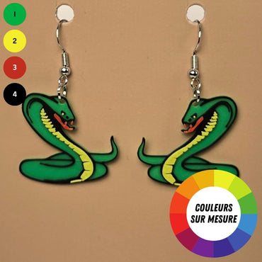 Boucle d'oreille en forme de Serpent avec crochets hypoallergéniques sans nickel