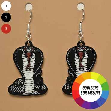 Boucle d'oreille en forme de Serpent avec crochets hypoallergéniques sans nickel