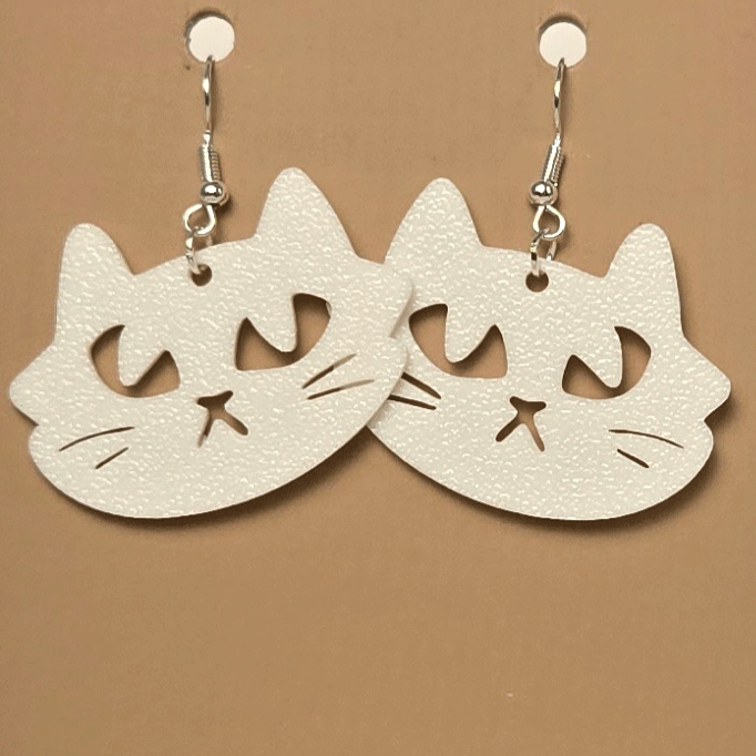 Boucle d'oreille en forme de Visage Chat - Hypoallergénique