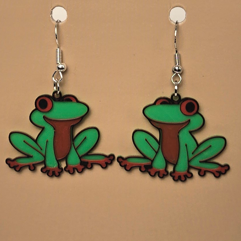 Boucle d'oreille en forme de Grenouille - Hypoallergénique