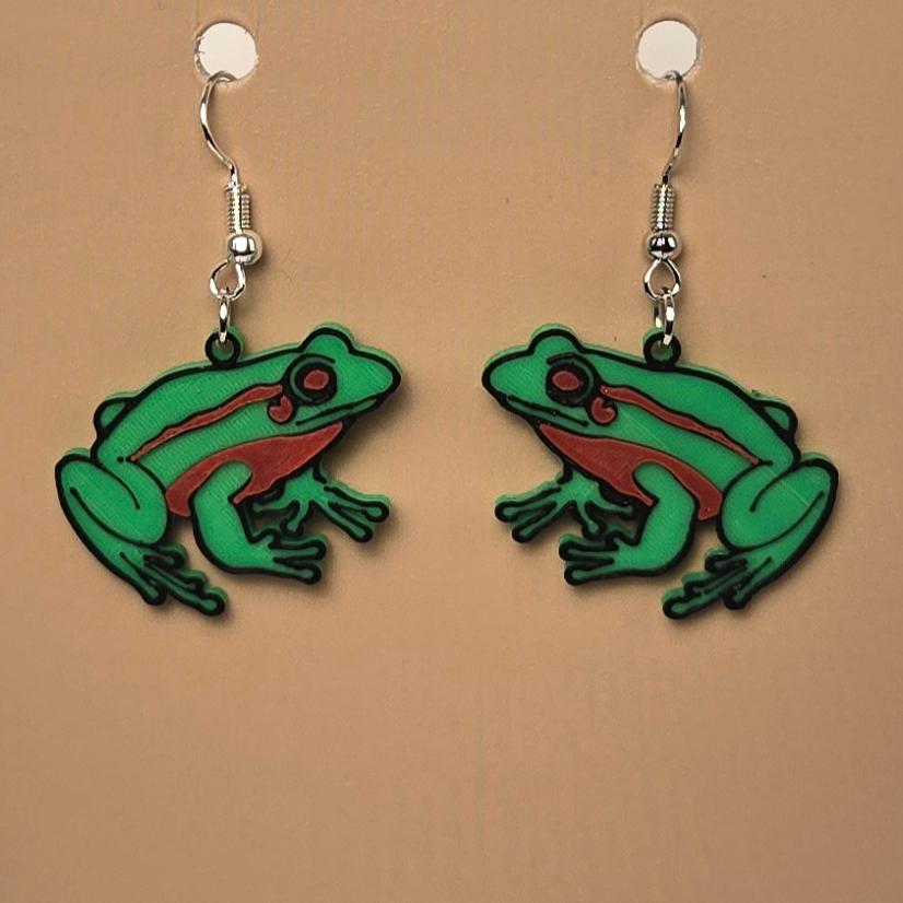 Boucle d'oreille en forme de Grenouille - Hypoallergénique