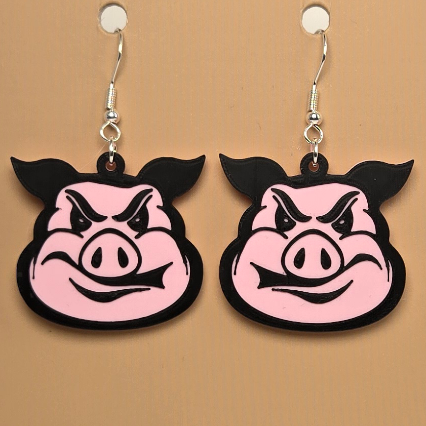 Boucle d'oreille en forme de Cochon - Hypoallergénique