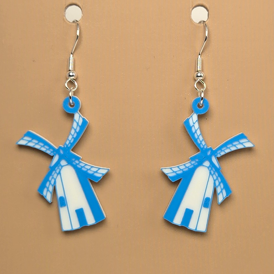 Boucle d'oreille en forme de Moulin a vent - Hypoallergénique