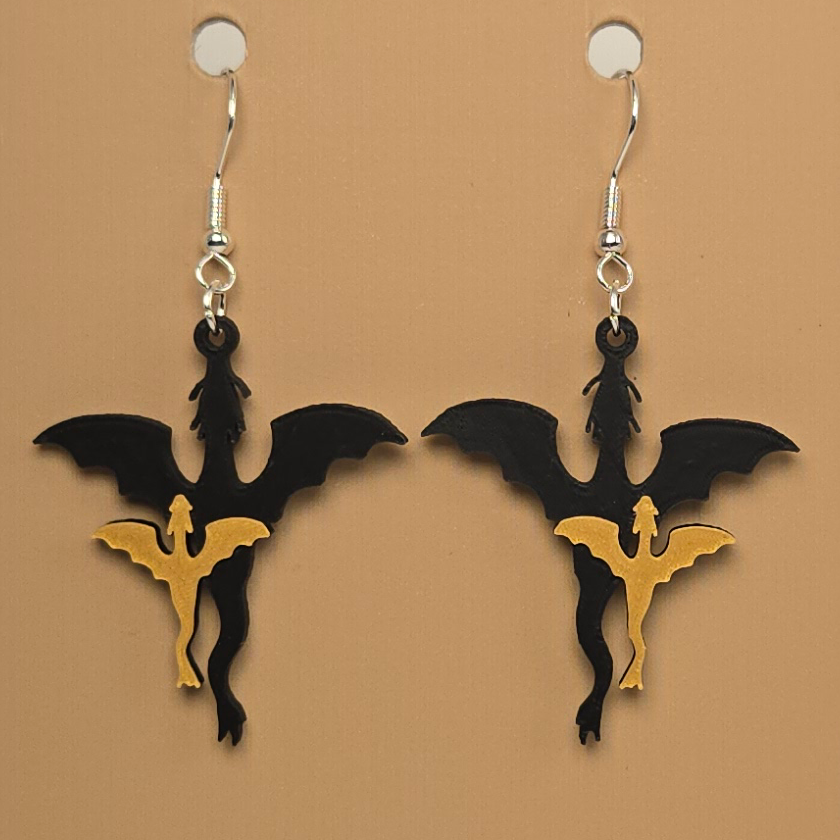 Boucle d'oreille en forme de Fourth Wing - Hypoallergénique