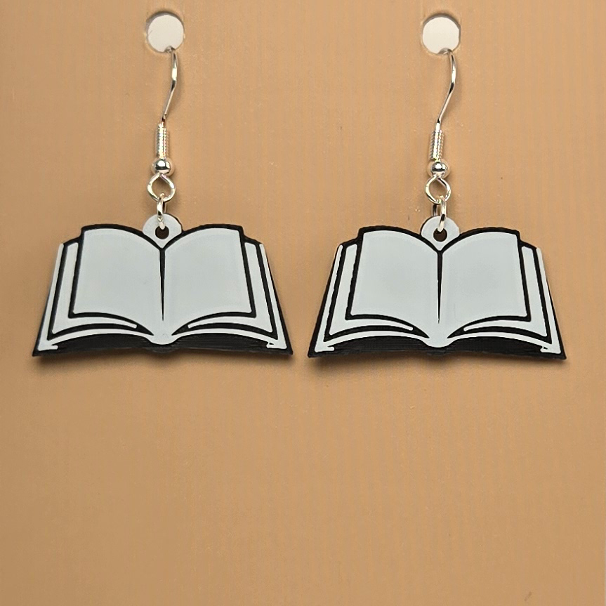 Boucle d'oreille en forme de Livre - Hypoallergénique