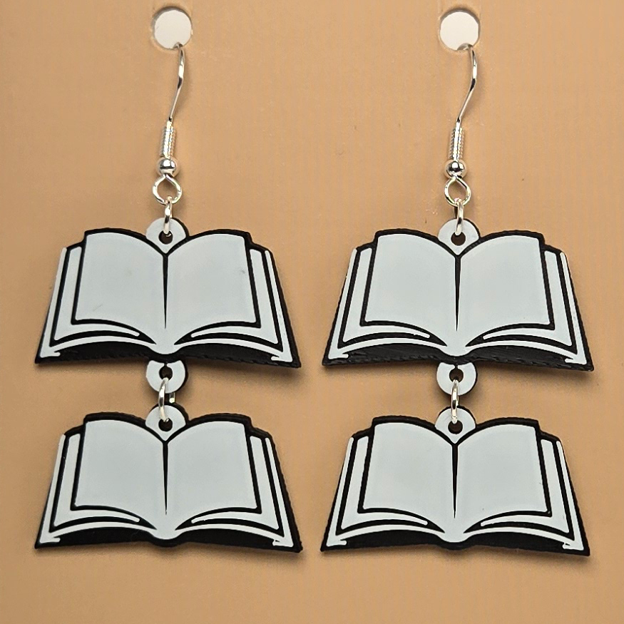 Boucle d'oreille en forme de Livre - Hypoallergénique