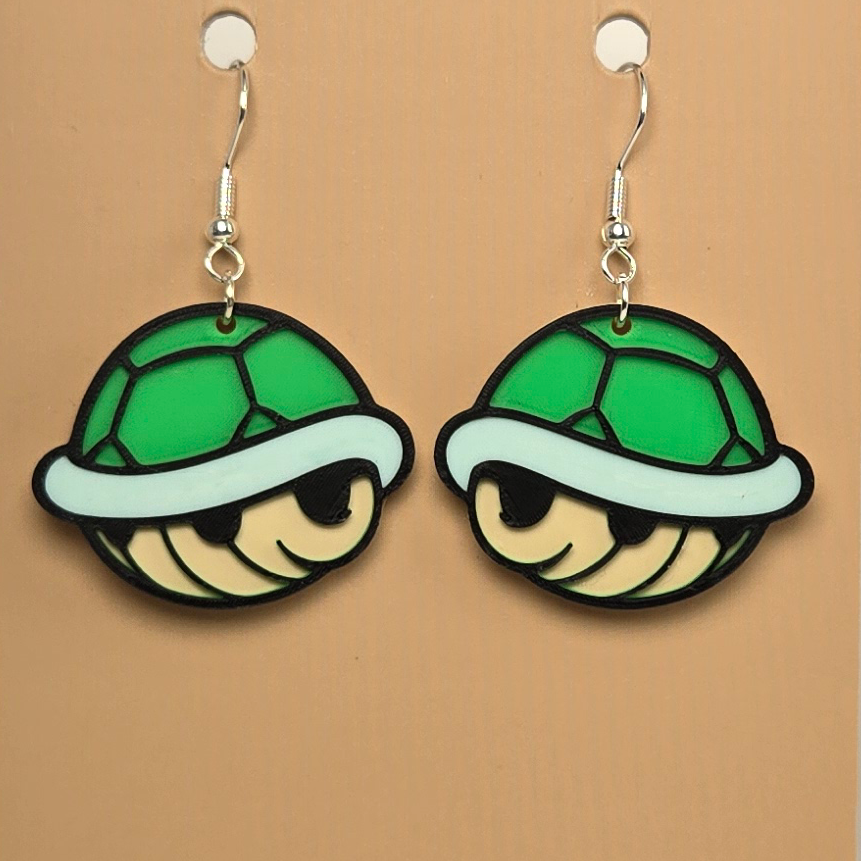 Boucle d'oreille en forme de Coquille verte - Hypoallergénique