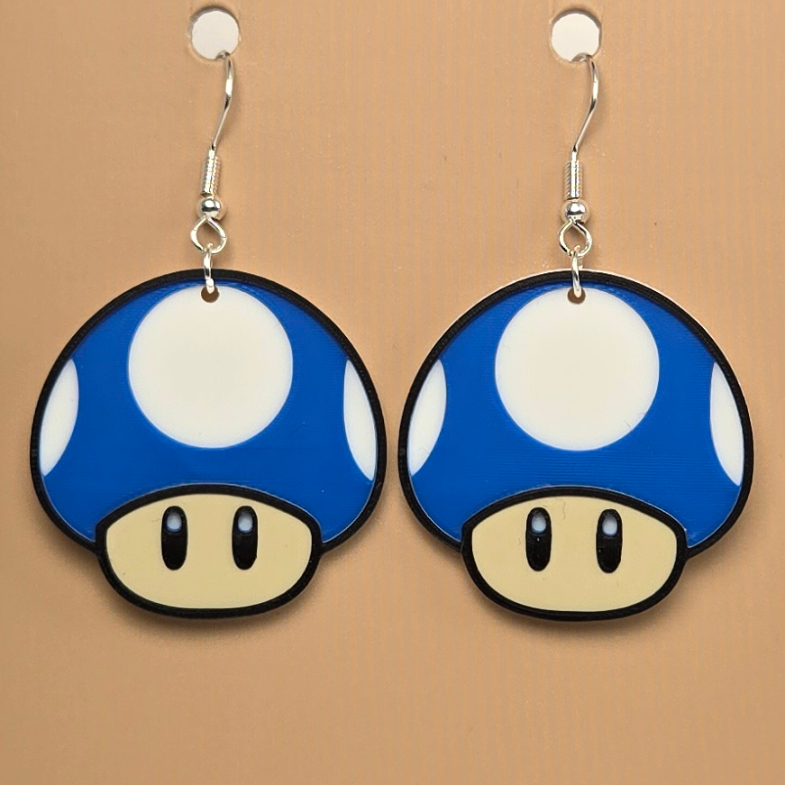 Boucle d'oreille en forme de Champignon - Hypoallergénique