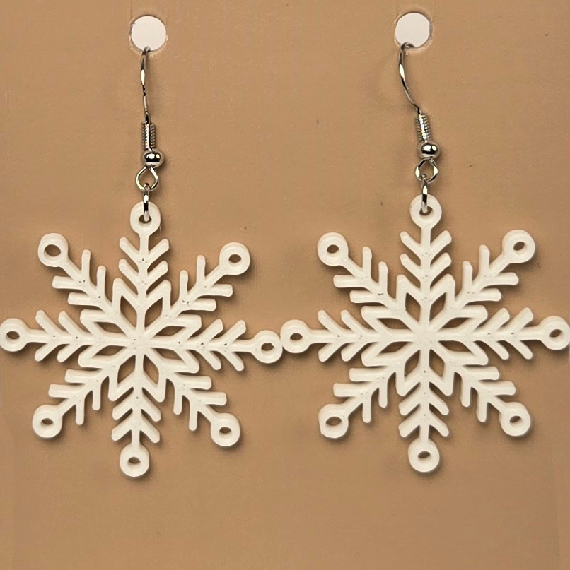 Boucle d'oreille en forme de Flocon - Hypoallergénique