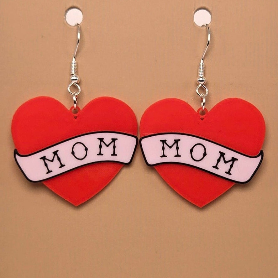 Boucle d'oreille en forme de Cœur mère - Hypoallergénique