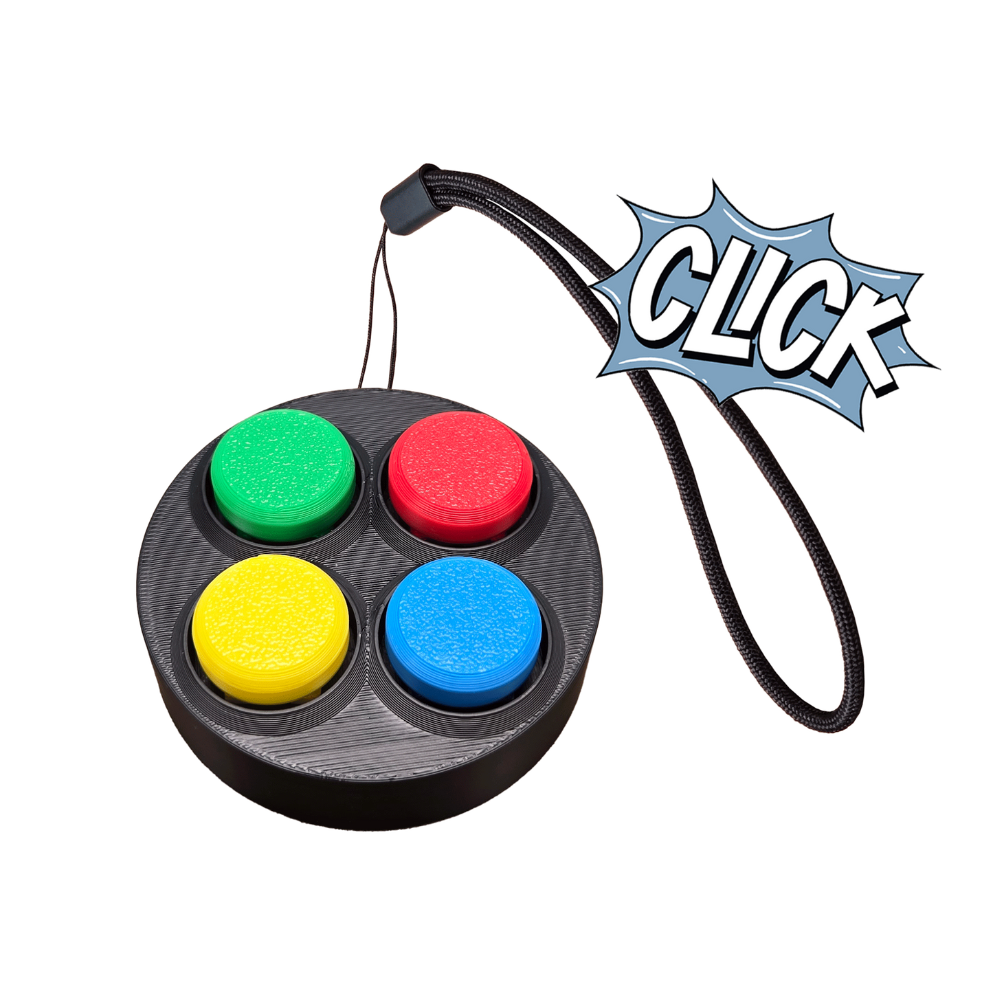 Jouet Clicker en forme d'arcade rond 4 touches