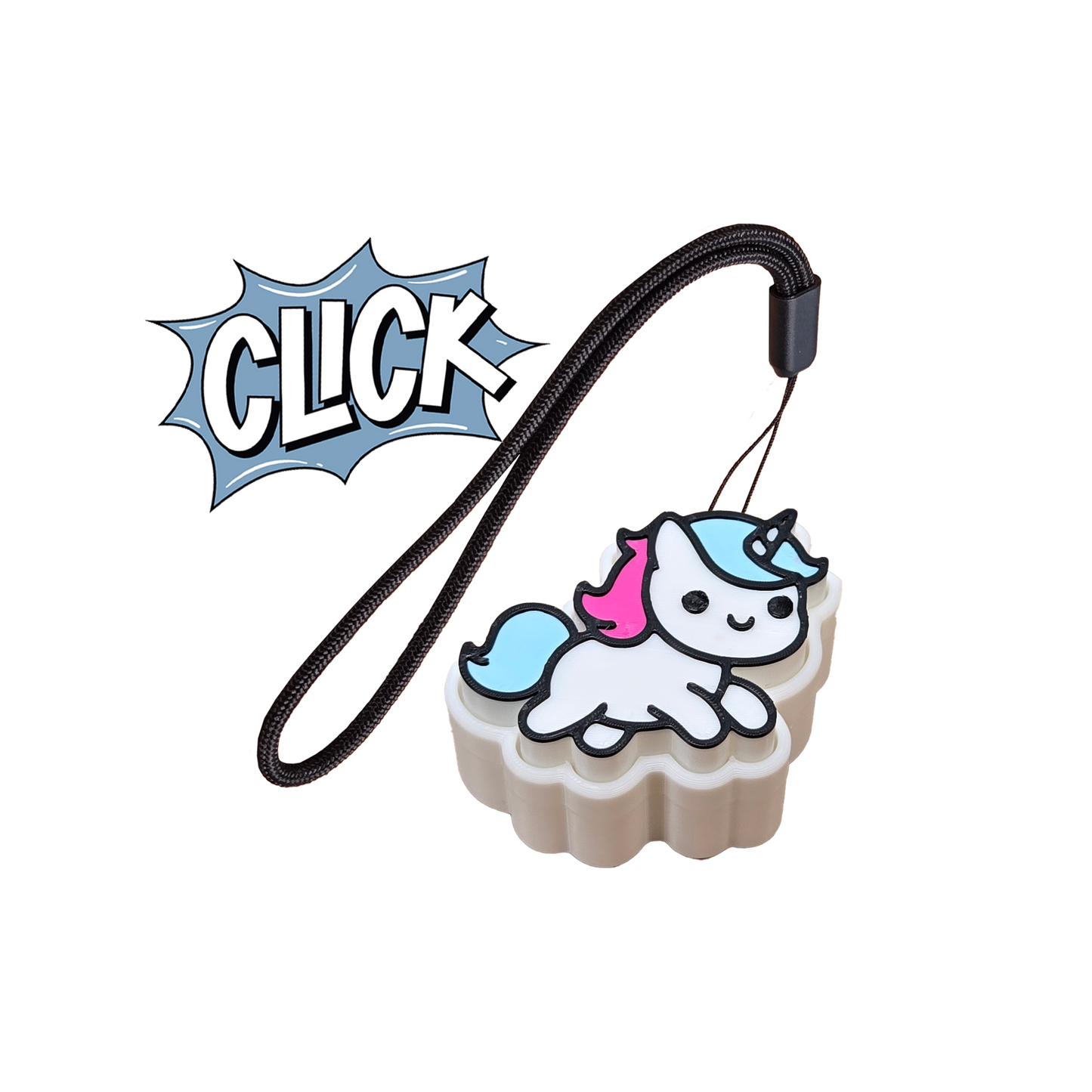 Jouet Clicker en forme de Licorne