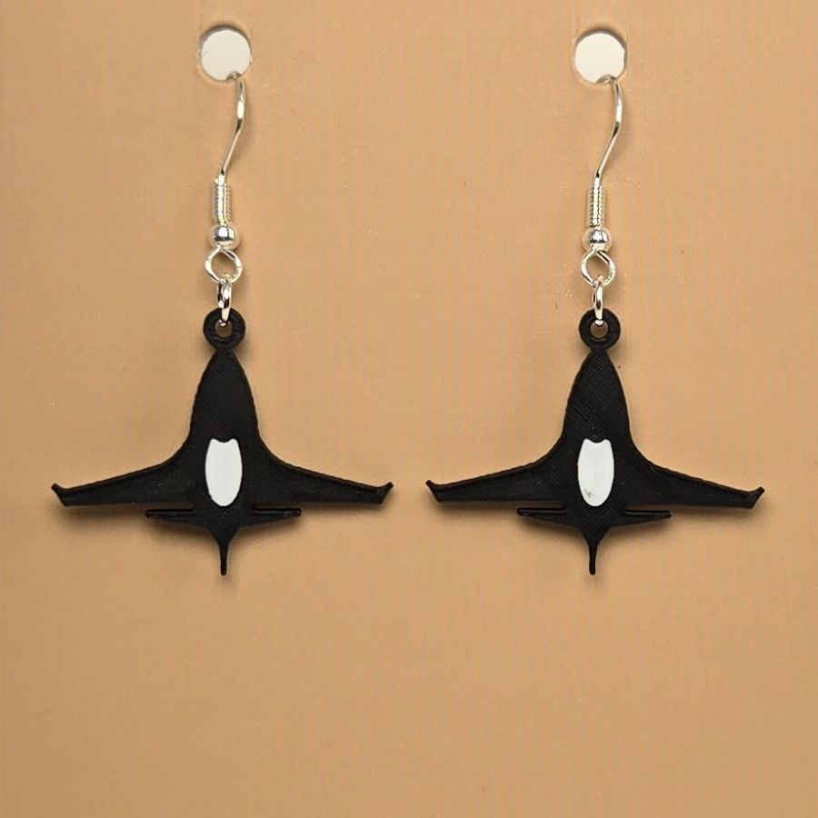 Boucle d'oreille en forme d'Avion avec crochets hypoallergéniques sans nickel