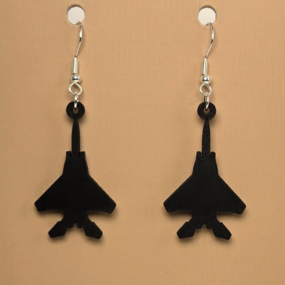 Boucle d'oreille en forme d'Avion avec crochets hypoallergéniques sans nickel