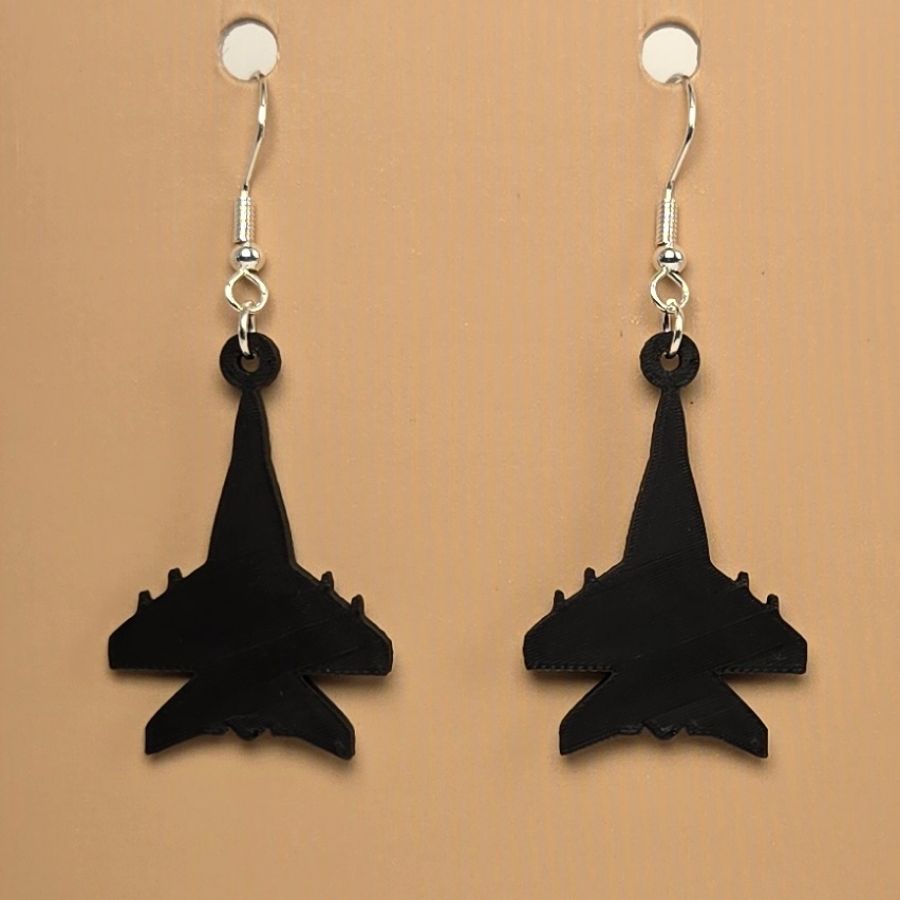 Boucle d'oreille en forme d'Avion avec crochets hypoallergéniques sans nickel