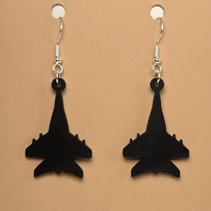 Boucle d'oreille en forme d'Avion avec crochets hypoallergéniques sans nickel