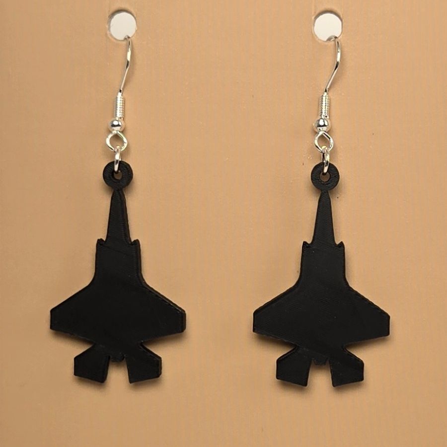 Boucle d'oreille en forme d'Avion avec crochets hypoallergéniques sans nickel