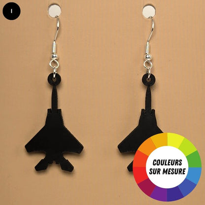 Boucle d'oreille en forme d'Avion avec crochets hypoallergéniques sans nickel