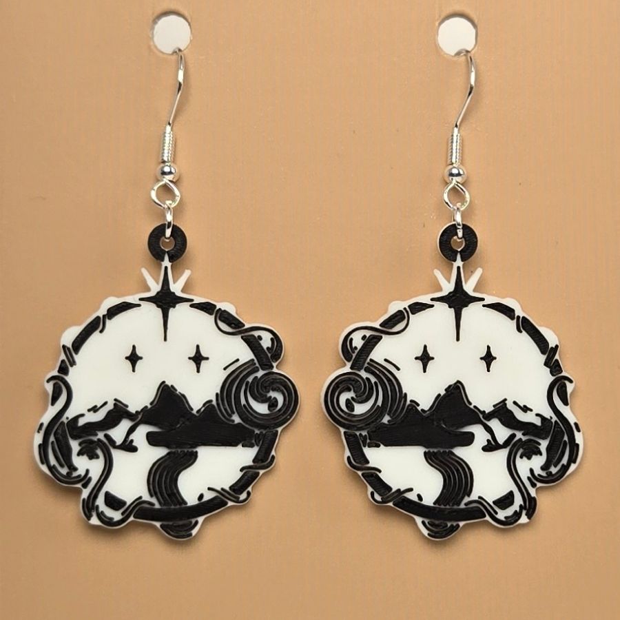 Boucle d'oreille en forme de Acotar Studio avec crochets hypoallergéniques sans nickel