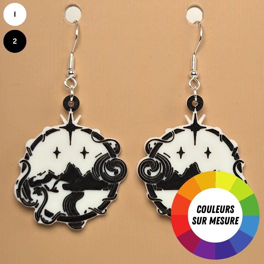 Boucle d'oreille en forme de Acotar Studio avec crochets hypoallergéniques sans nickel