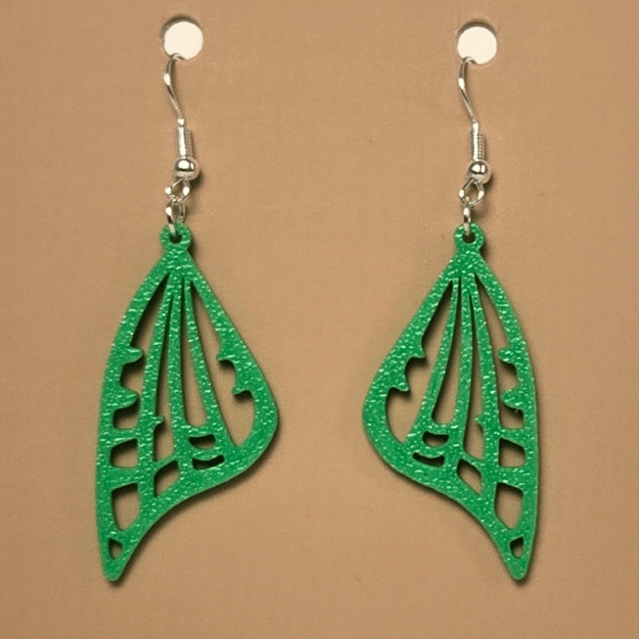 Boucle d'oreille en forme de Aile avec crochets hypoallergéniques sans nickel