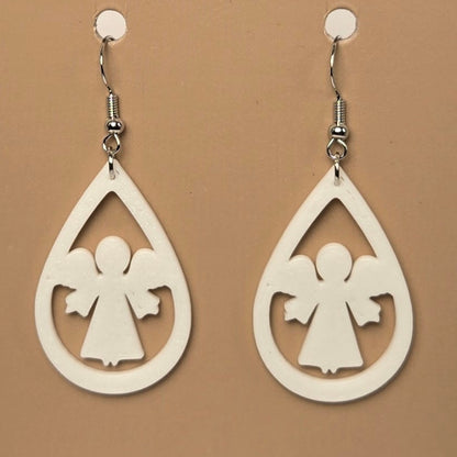 Boucle d'oreille en forme de Ange avec crochets hypoallergéniques sans nickel