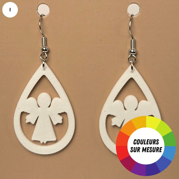 Boucle d'oreille en forme de Ange avec crochets hypoallergéniques sans nickel