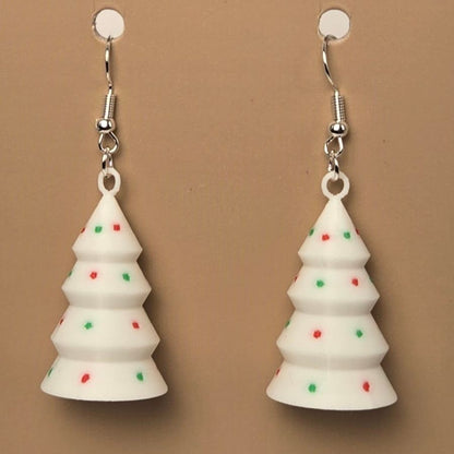 Boucle d'oreille en forme de Arbre Noel festive avec crochets hypoallergéniques sans nickel