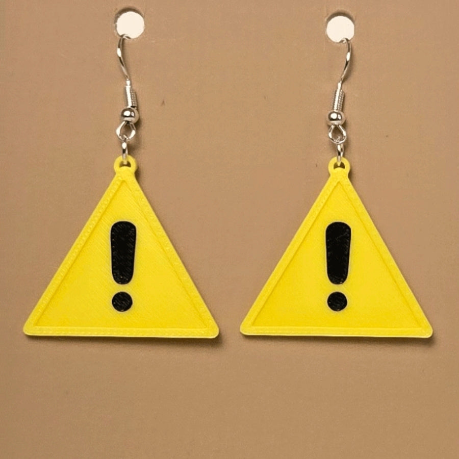 Boucle d'oreille en forme de Avertissement General avec crochets hypoallergéniques sans nickel