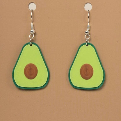 Boucle d'oreille en forme de Avocat avec crochets hypoallergéniques sans nickel