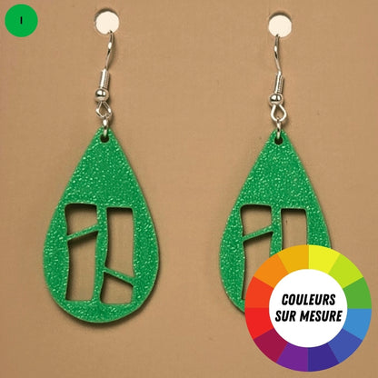 Boucle d'oreille en forme de Bambulab avec crochets hypoallergéniques sans nickel