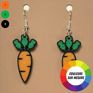 Boucle d'oreille en forme de Carotte avec crochets hypoallergéniques sans nickel