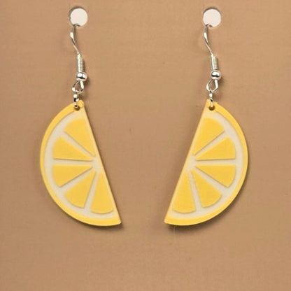 Boucle d'oreille en forme de Citron avec crochets hypoallergéniques sans nickel