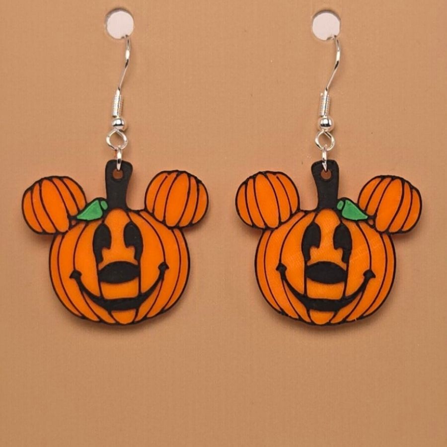 Boucle d'oreille en forme de Citrouille avec crochets hypoallergéniques sans nickel