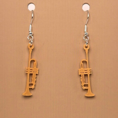 Boucle d'oreille en forme de Clarinette avec crochets hypoallergéniques sans nickel