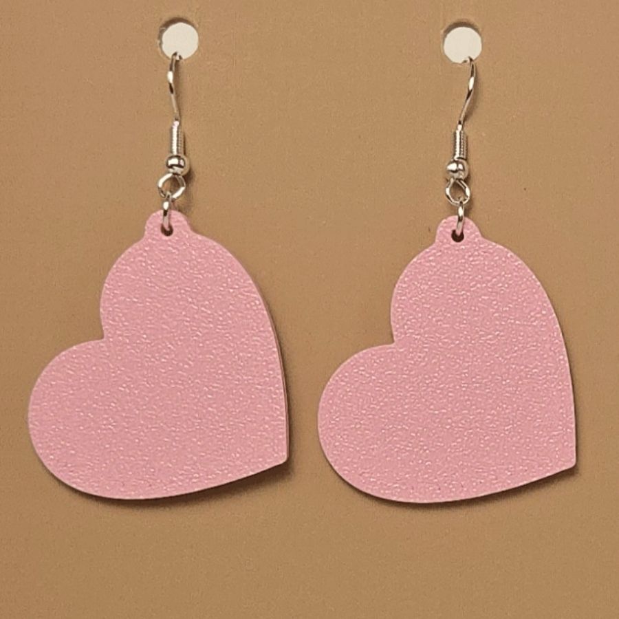 Boucle d'oreille en forme de Coeur imprimée en 3D avec crochets hypoallergéniques sans nickel