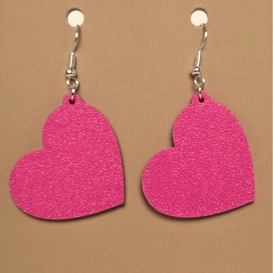 Boucle d'oreille en forme de Coeur imprimée en 3D avec crochets hypoallergéniques sans nickel