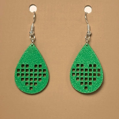 Boucle d'oreille en forme de Coeur imprimée en 3D avec crochets hypoallergéniques sans nickel