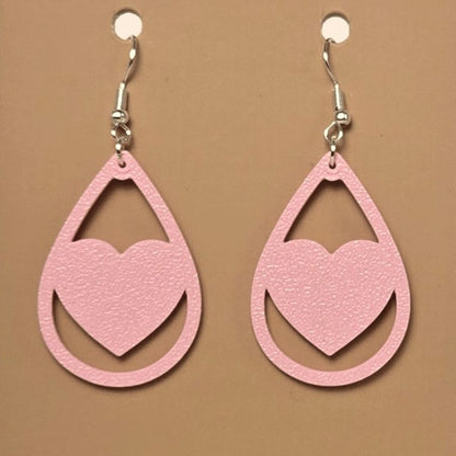 Boucle d'oreille en forme de Coeur imprimée en 3D avec crochets hypoallergéniques sans nickel