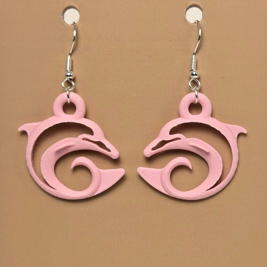 Boucle d'oreille en forme de Dauphin avec crochets hypoallergéniques sans nickel